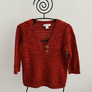 Christopher & Banks * 3/4 sleeve, v-neck sweater